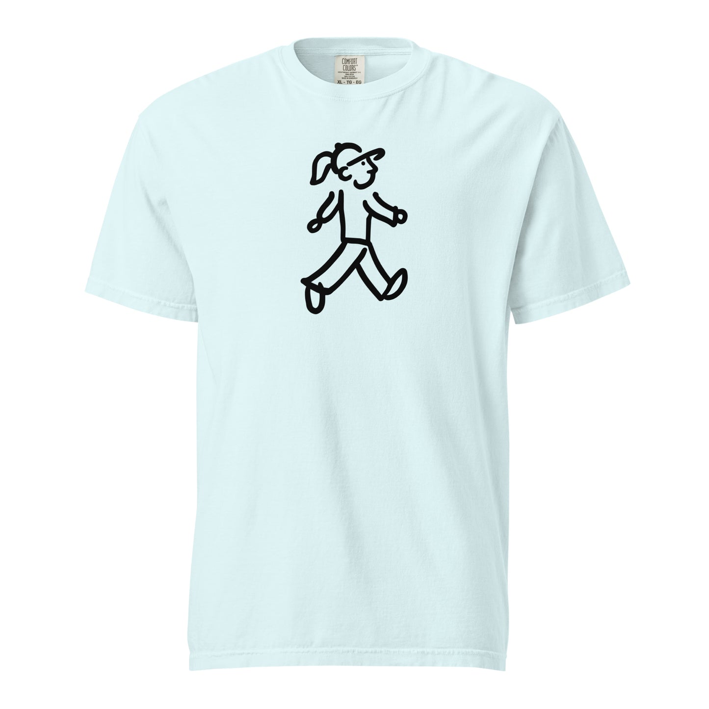 Walking Woman takes a Walk Black - Unisex Garment-Dyed Heavyweight T-Shirt