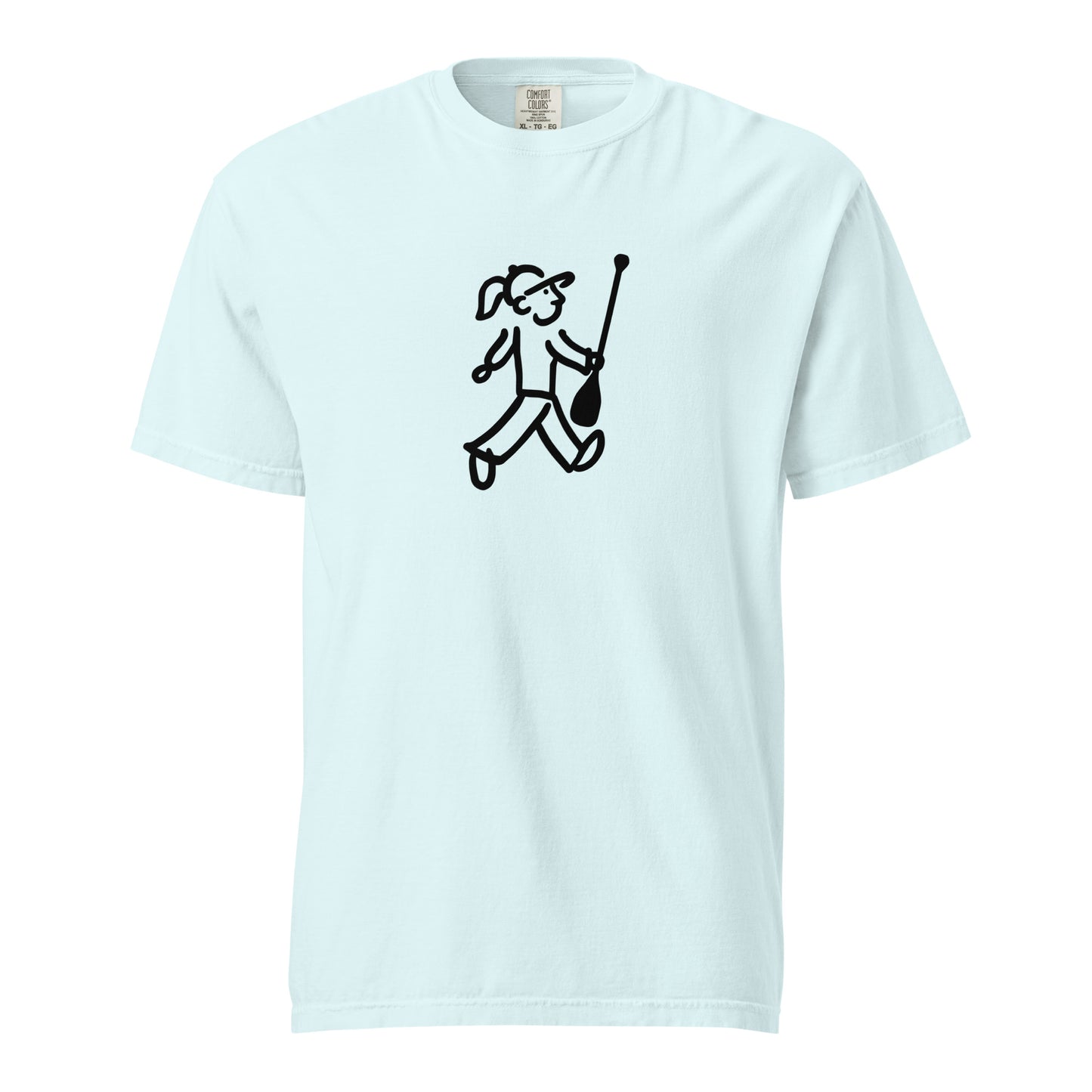 Walking Woman goes Paddling Black - Unisex Garment-Dyed Heavyweight T-Shirt