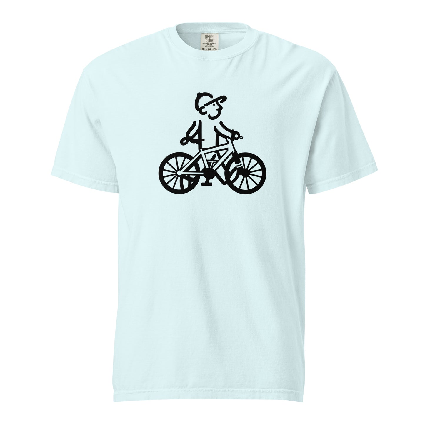 Walking Man take a Ride Black - Unisex Garment-Dyed Heavyweight T-Shirt