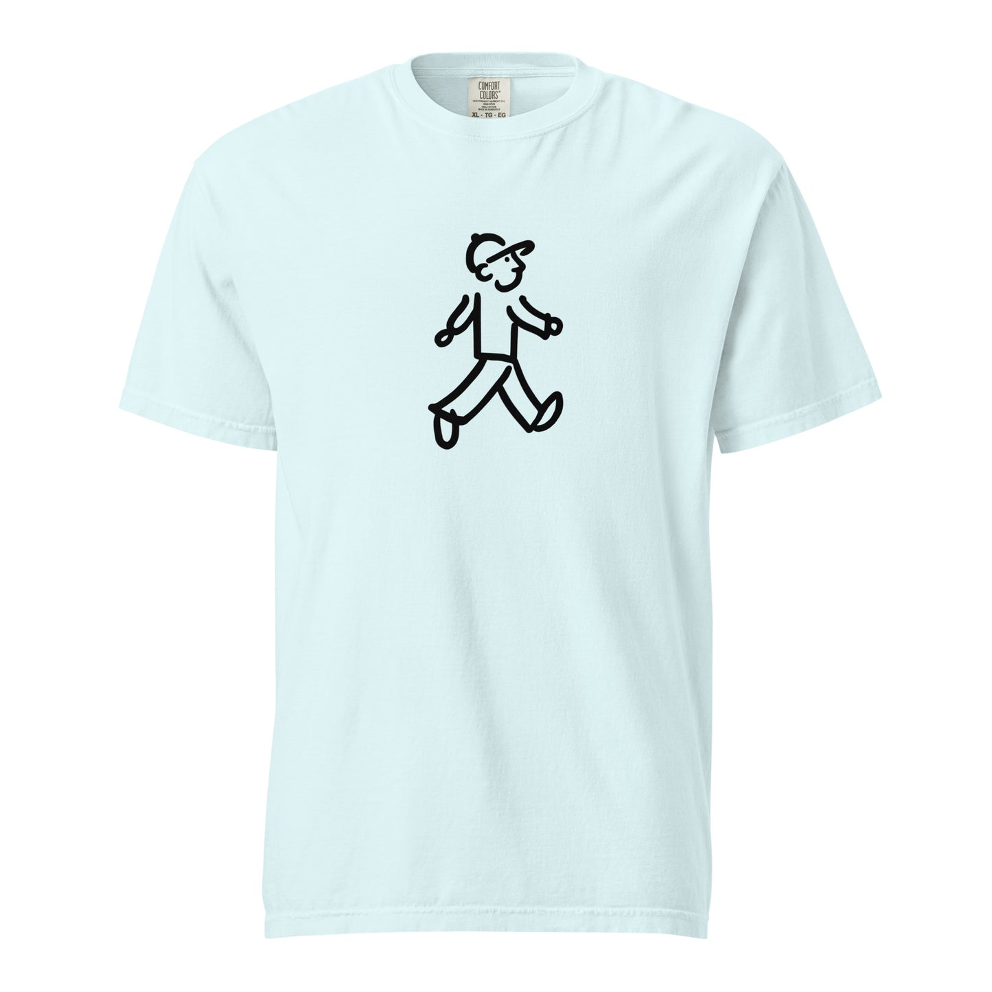 Walking Man takes a Walk Black - Unisex Garment-Dyed Heavyweight T-Shirt