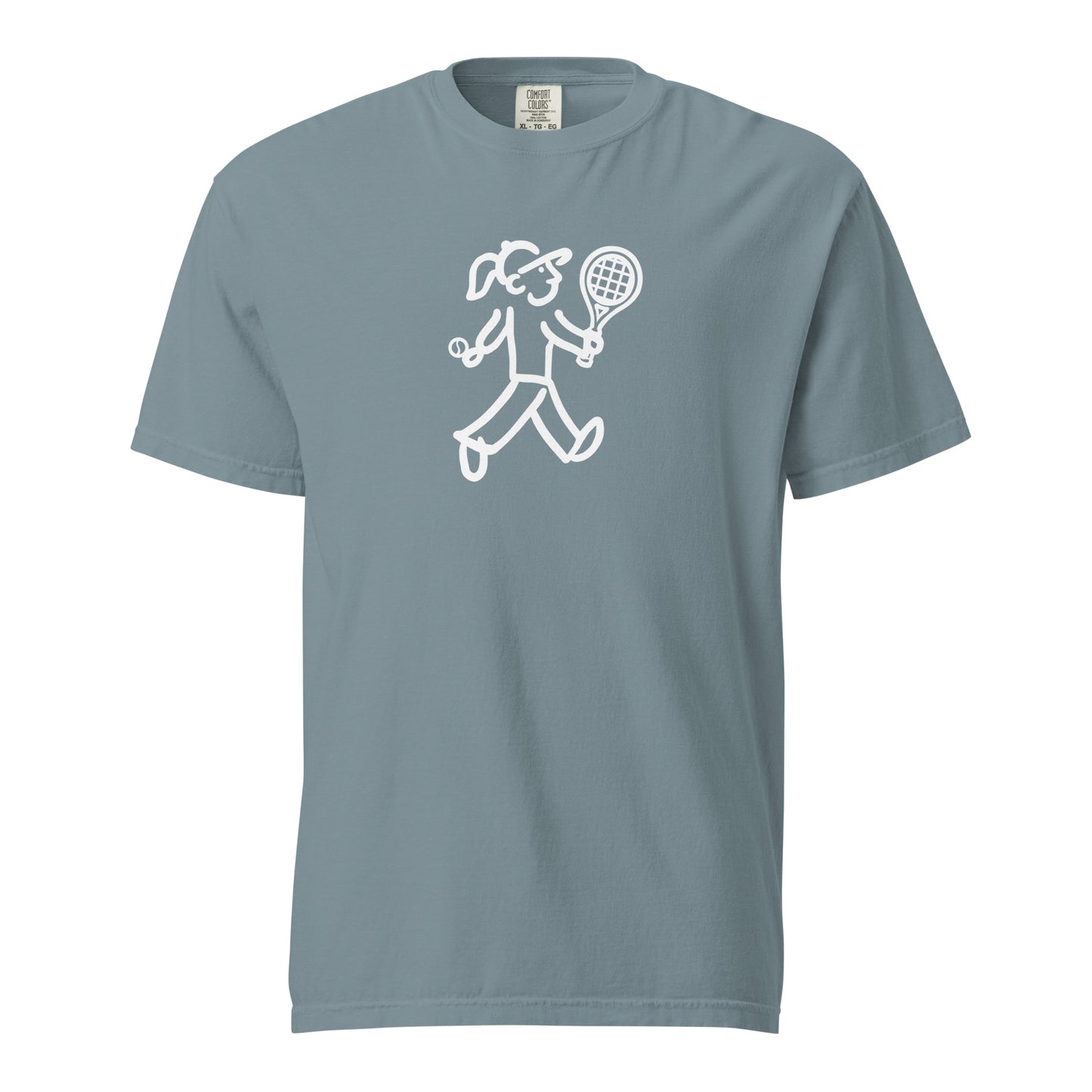 Walking Woman Plays Tennis White - Unisex Garment-Dyed Heavyweight T-Shirt