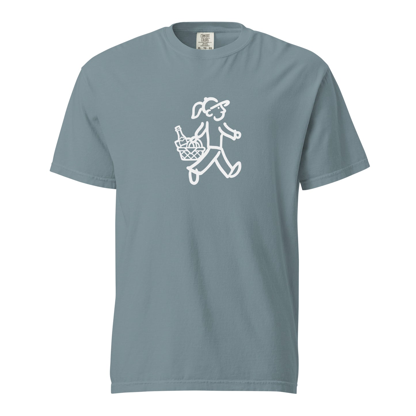 Walking Woman goes Picnicking White - Unisex Garment-Dyed Heavyweight T-Shirt