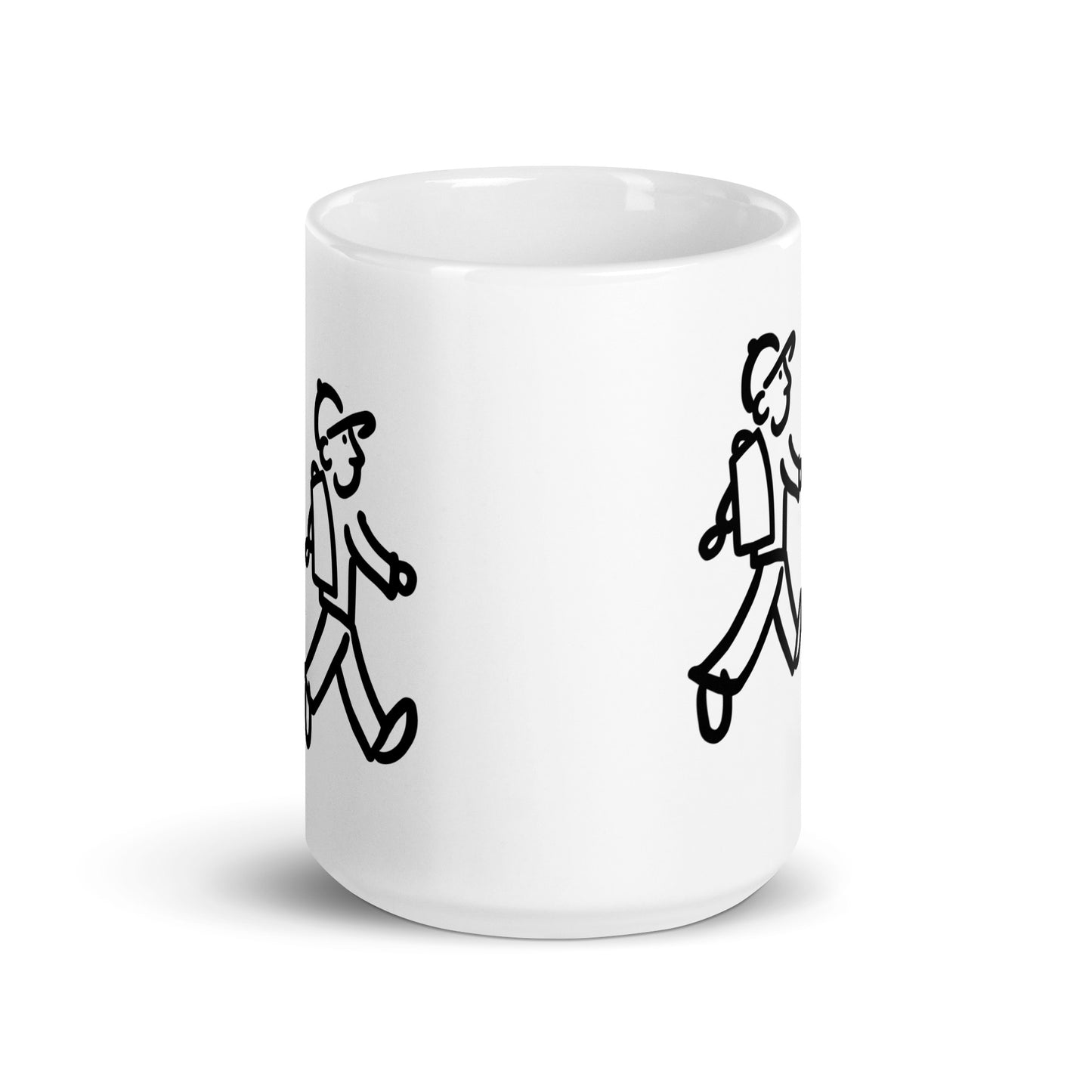 Walking Friends (Walking Man x2) - White glossy mug