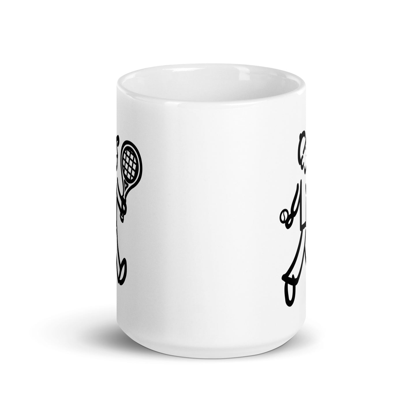 Walking Man plays Tennis Coffee Mug - White Glossy Mug