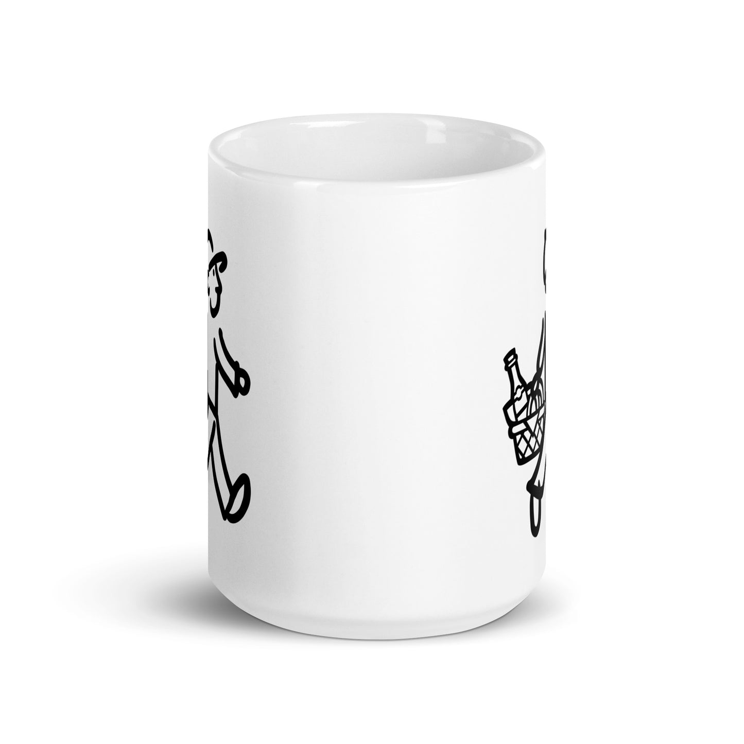 Walking Man goes on a Date Coffee Mug - White Glossy Mug