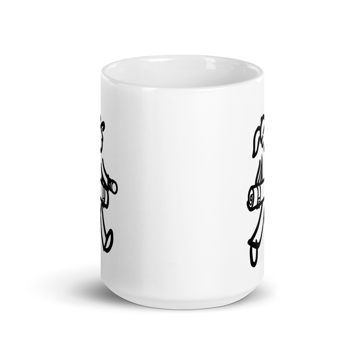 Walking Woman does Yoga Coffee Mug - White Glossy Mug
