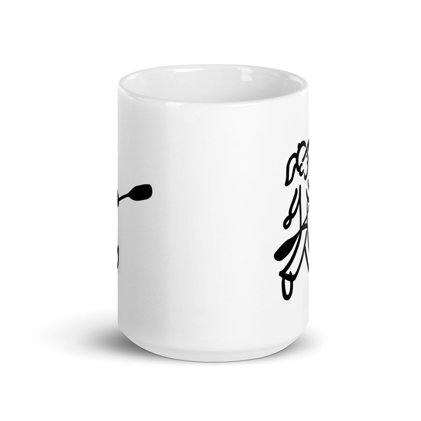 Walking Woman goes Kayaking Coffee Mug - White Glossy Mug