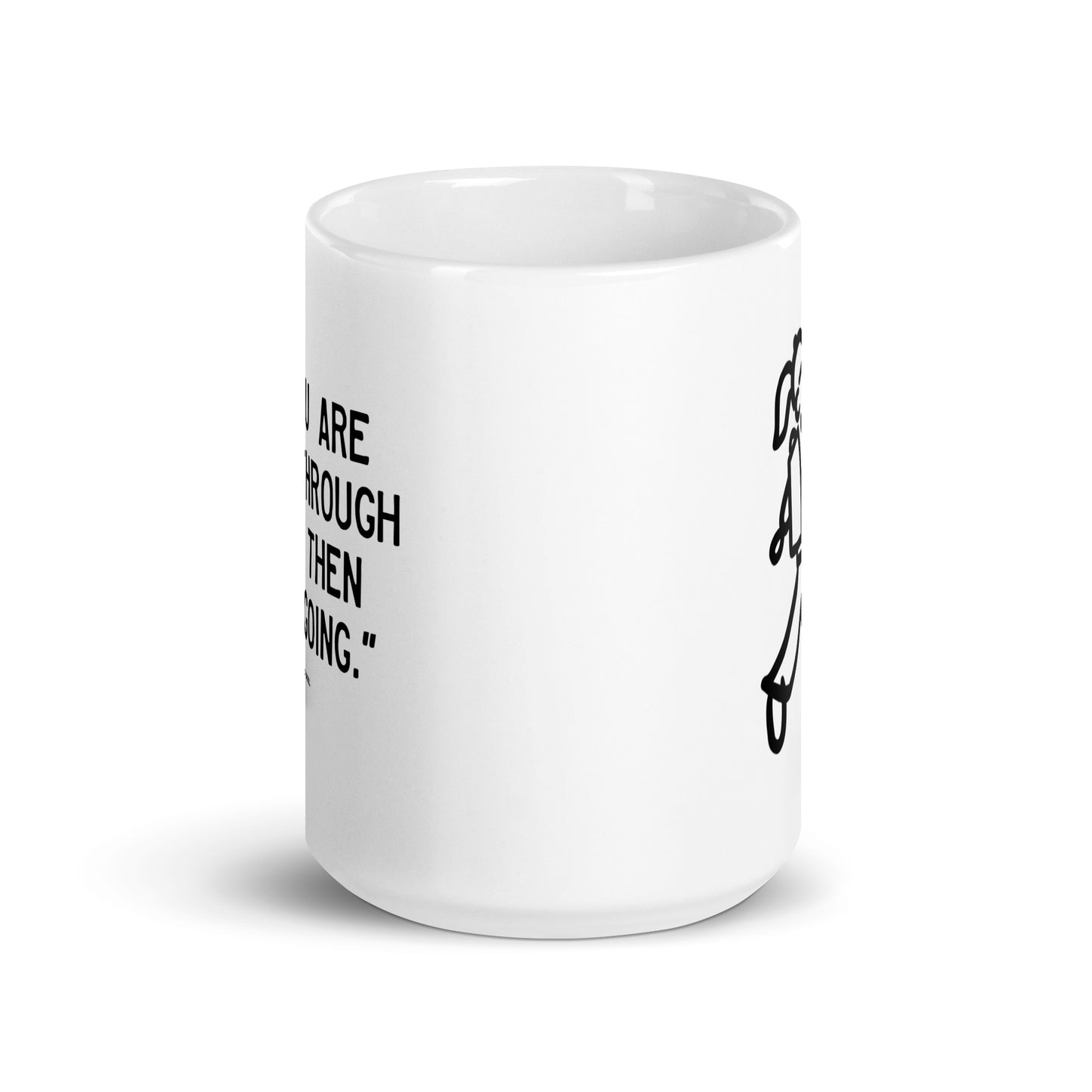 Walking Woman Keep Going Quoted Mug - White Glossy Mug