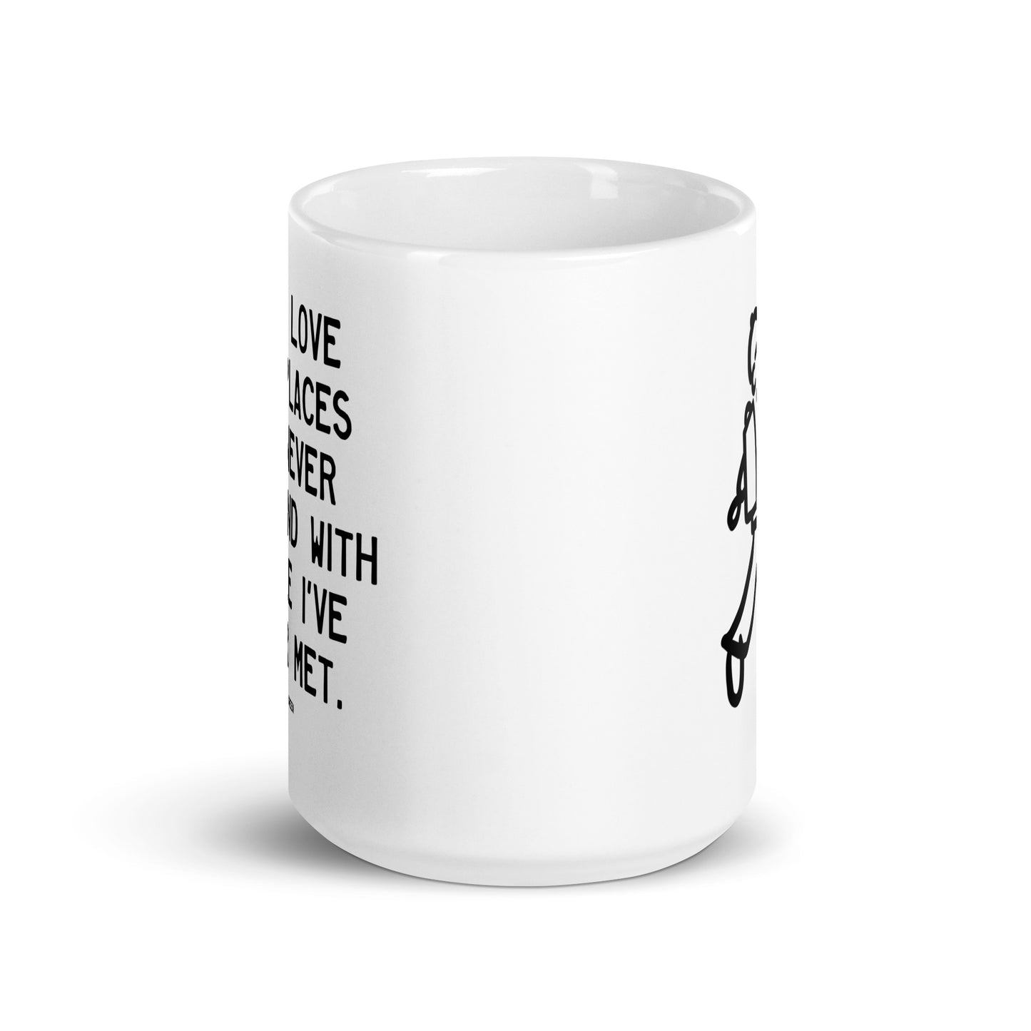 Walking Man Love with Places Quoted Mug - White Glossy Mug