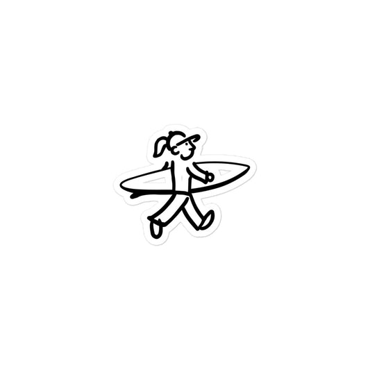 Walking Woman goes Surfing - Bubble-free Stickers