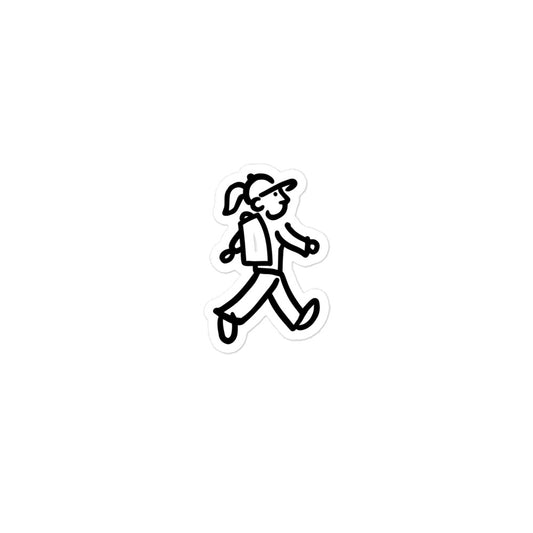 Walking Woman goes Hiking - Bubble-free Stickers