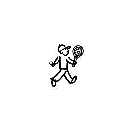 Walking Man plays Tennis - Bubble-free Stickers