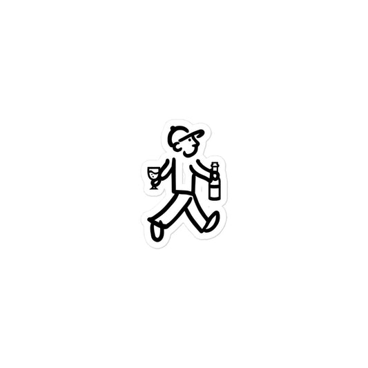 Walking Man goes Wine Tasting - Bubble-free Stickers