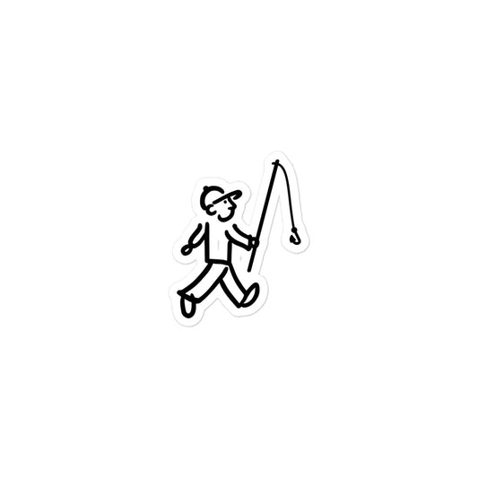 Walking Man goes Fishing - Bubble-free Stickers