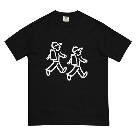 Walking Friends (Walking Man x2) - Unisex garment-dyed heavyweight t-shirt