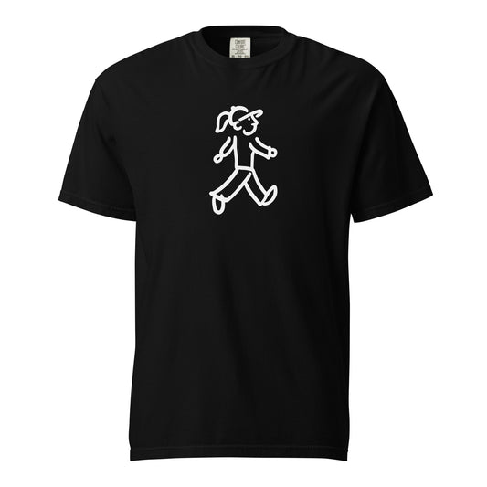 Walking Woman takes a Walk White - Unisex Garment-Dyed Heavyweight T-Shirt