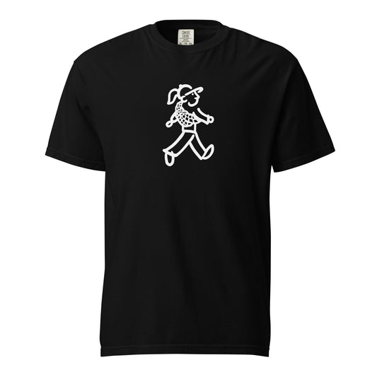 Walking Woman goes Climbing White - Unisex Garment-Dyed Heavyweight T-Shirt