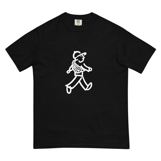 Walking Man goes Climbing White - Unisex Garment-Dyed Heavyweight T-Shirt