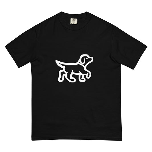 Walking Dog White - Unisex Garment-Dyed Heavyweight T-shirt