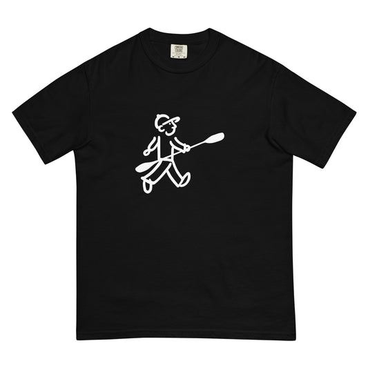 Walking Man goes Kayaking White - Unisex Garment-Dyed Heavyweight T-Shirt