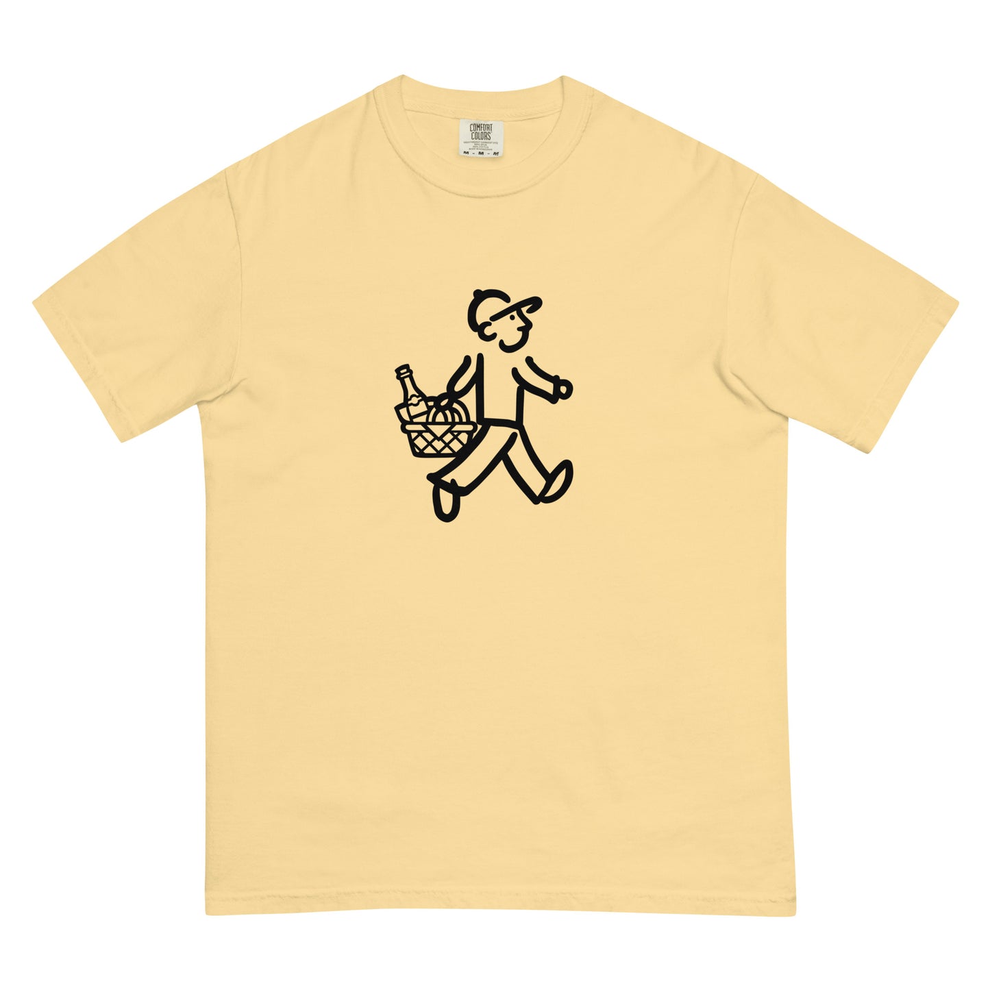 Walking Man goes on a Date Black - Unisex Garment-Dyed Heavyweight T-Shirt