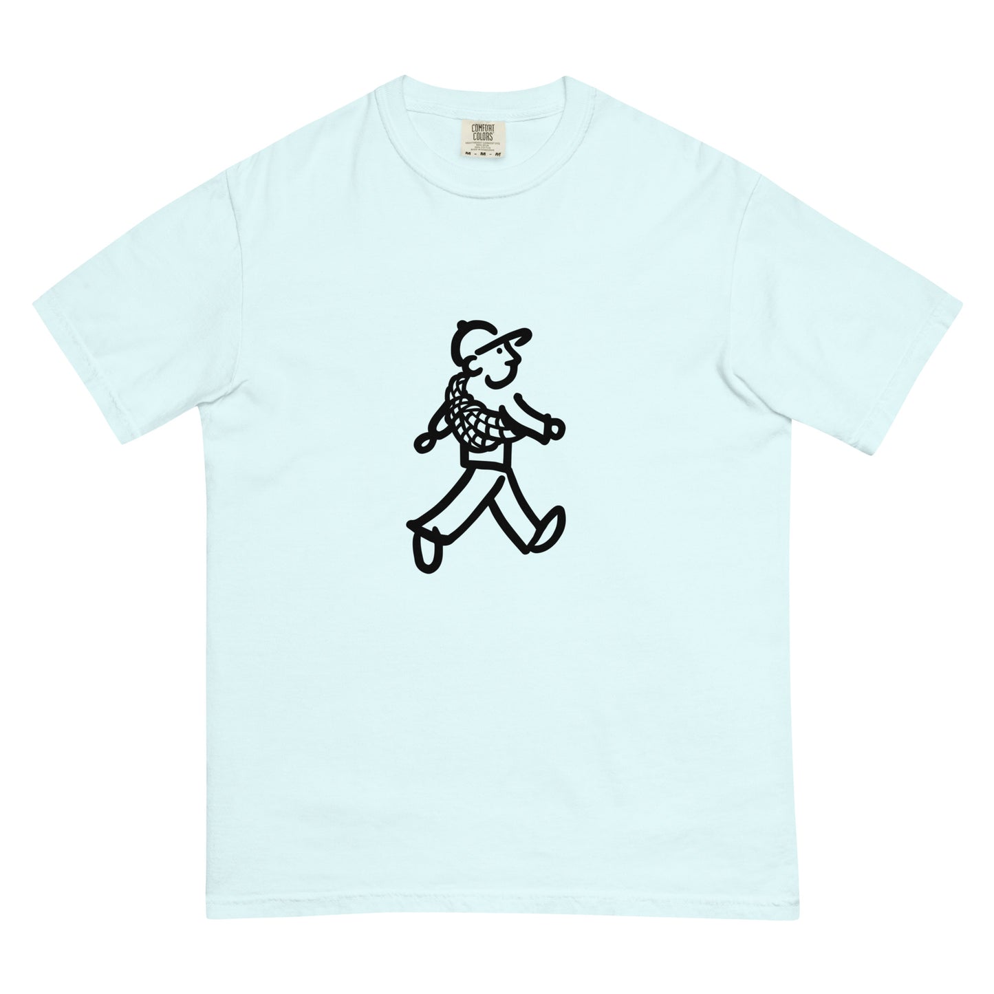 Walking Man goes Climbing Black - Unisex Garment-Dyed Heavyweight T-Shirt