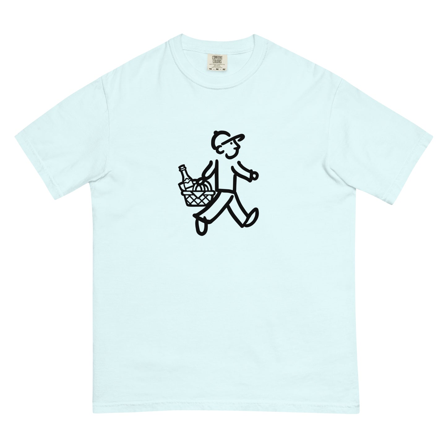 Walking Man goes on a Date Black - Unisex Garment-Dyed Heavyweight T-Shirt