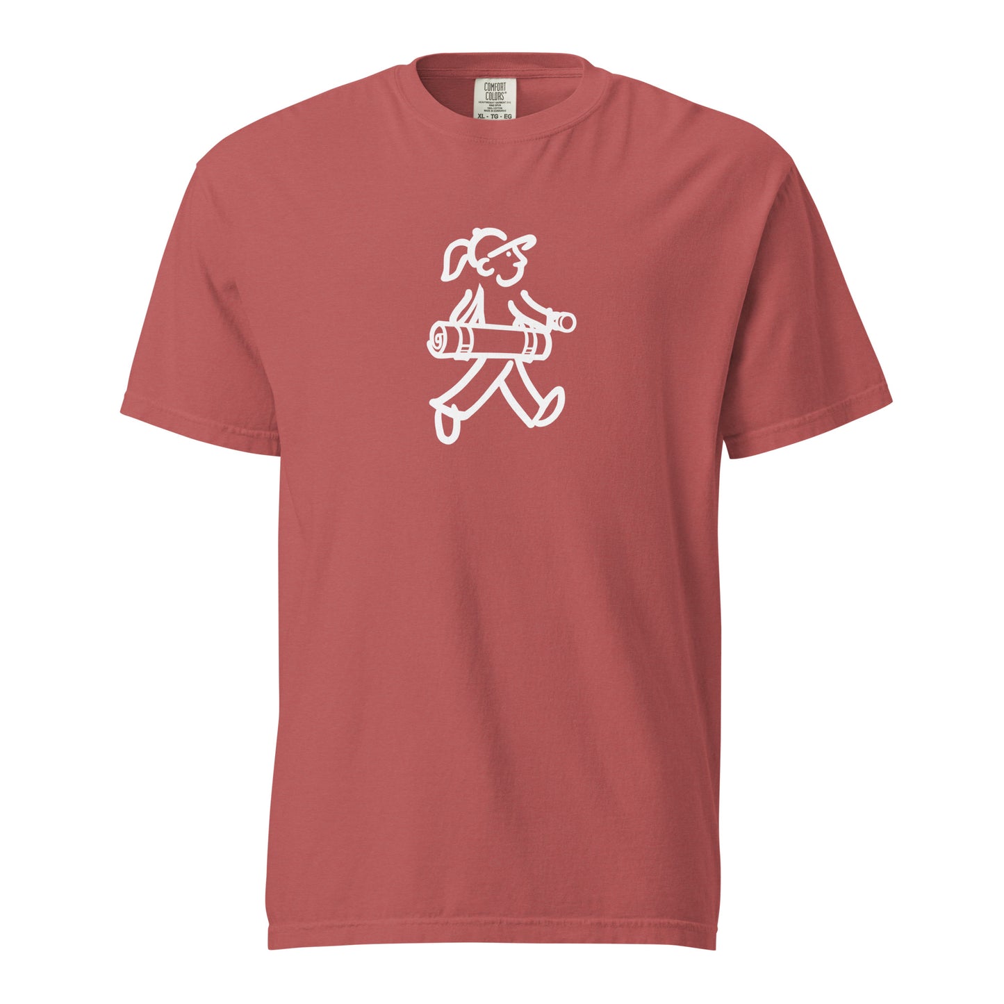 Walking Woman does Yoga White - Unisex Garment-Dyed Heavyweight T-Shirt