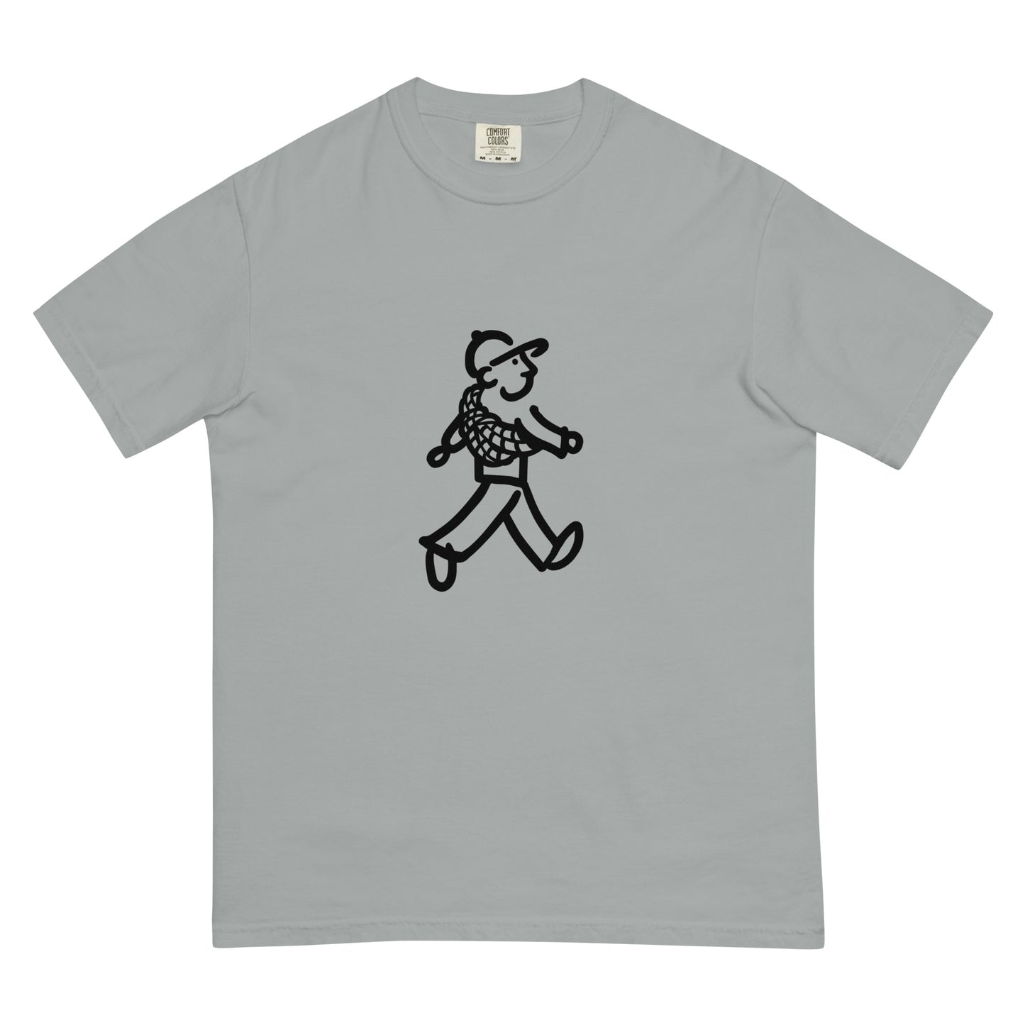 Walking Man goes Climbing Black - Unisex Garment-Dyed Heavyweight T-Shirt