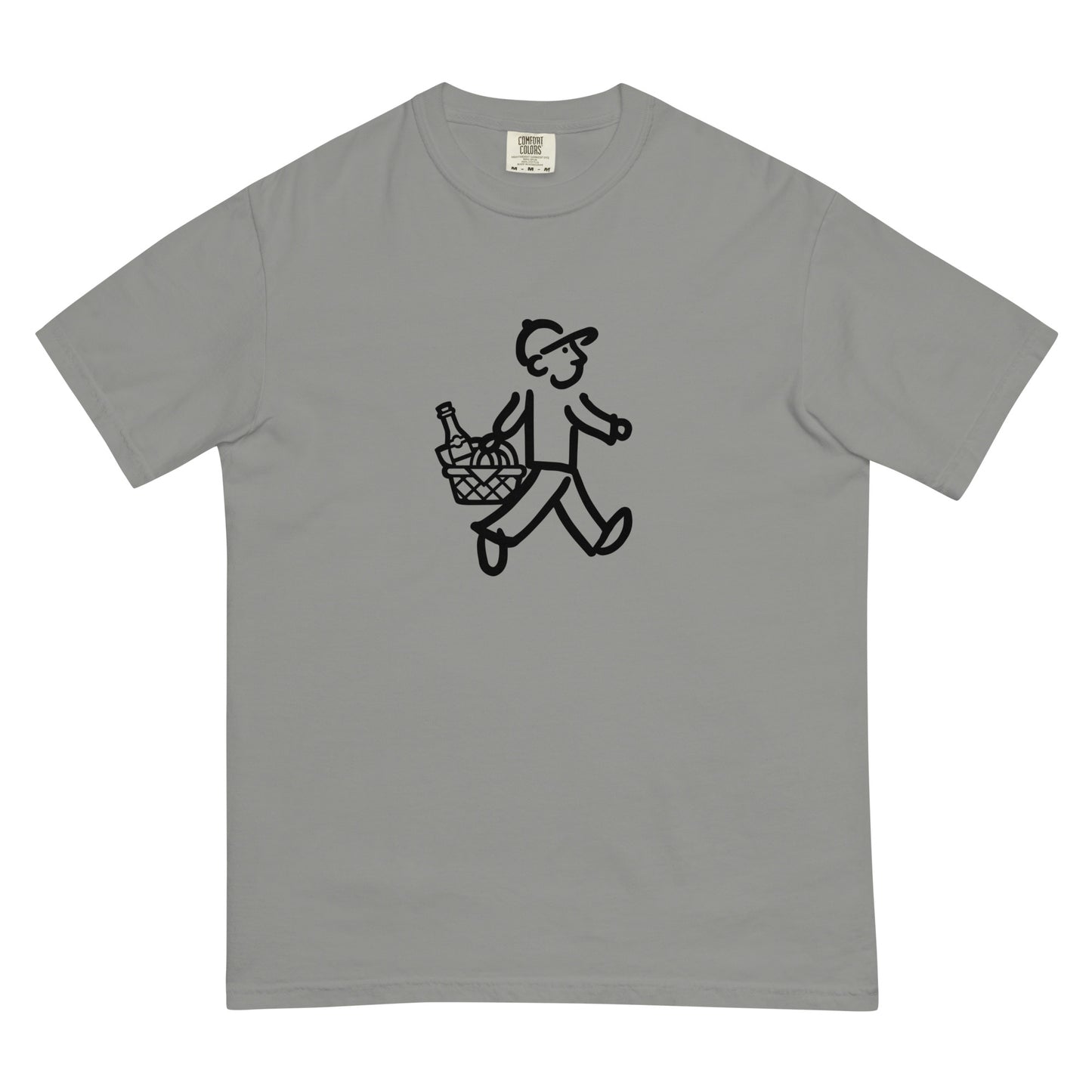 Walking Man goes on a Date Black - Unisex Garment-Dyed Heavyweight T-Shirt