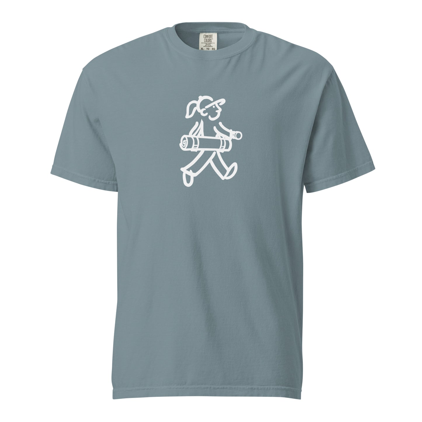 Walking Woman does Yoga White - Unisex Garment-Dyed Heavyweight T-Shirt