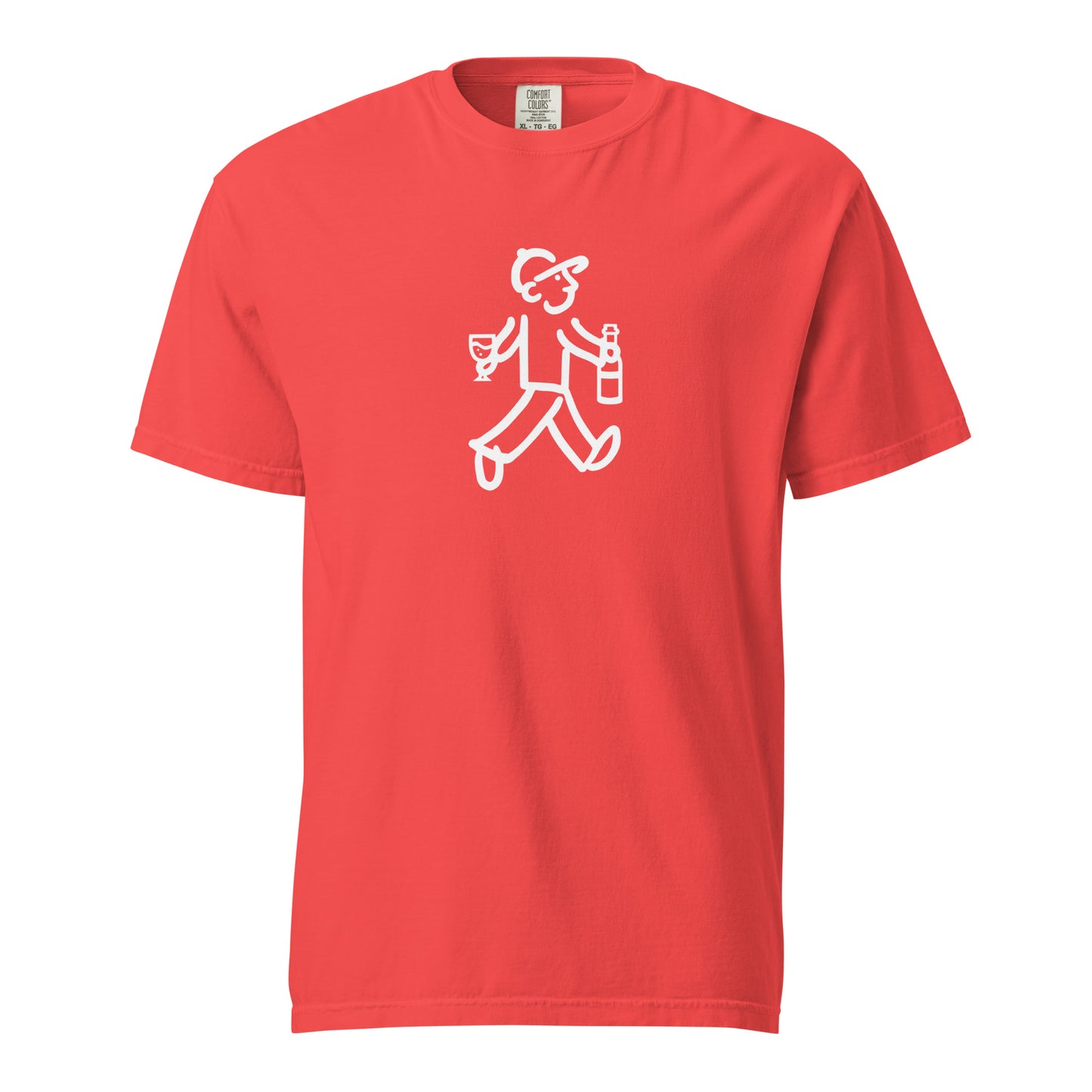 Walking Man goes Wine Tasting White - Unisex Garment-Dyed Heavyweight T-Shirt