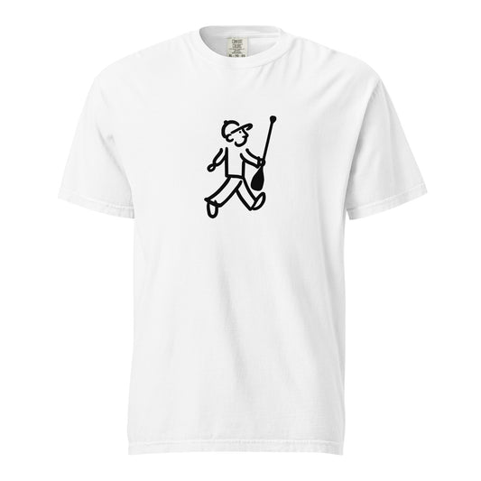 Walking Man goes Paddling Black - Unisex Garment-Dyed Heavyweight T-Shirt