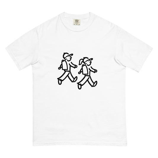 Walking Man and Walking Woman Take A Hike Black - Unisex Garment-Dyed Heavyweight T-Shirt