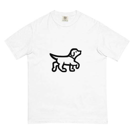 Walking Dog Black - Unisex Garment-Dyed Heavyweight T-shirt