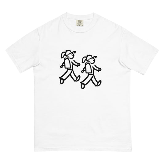 Walking Friends (Walking Woman x2) - Unisex garment-dyed heavyweight t-shirt