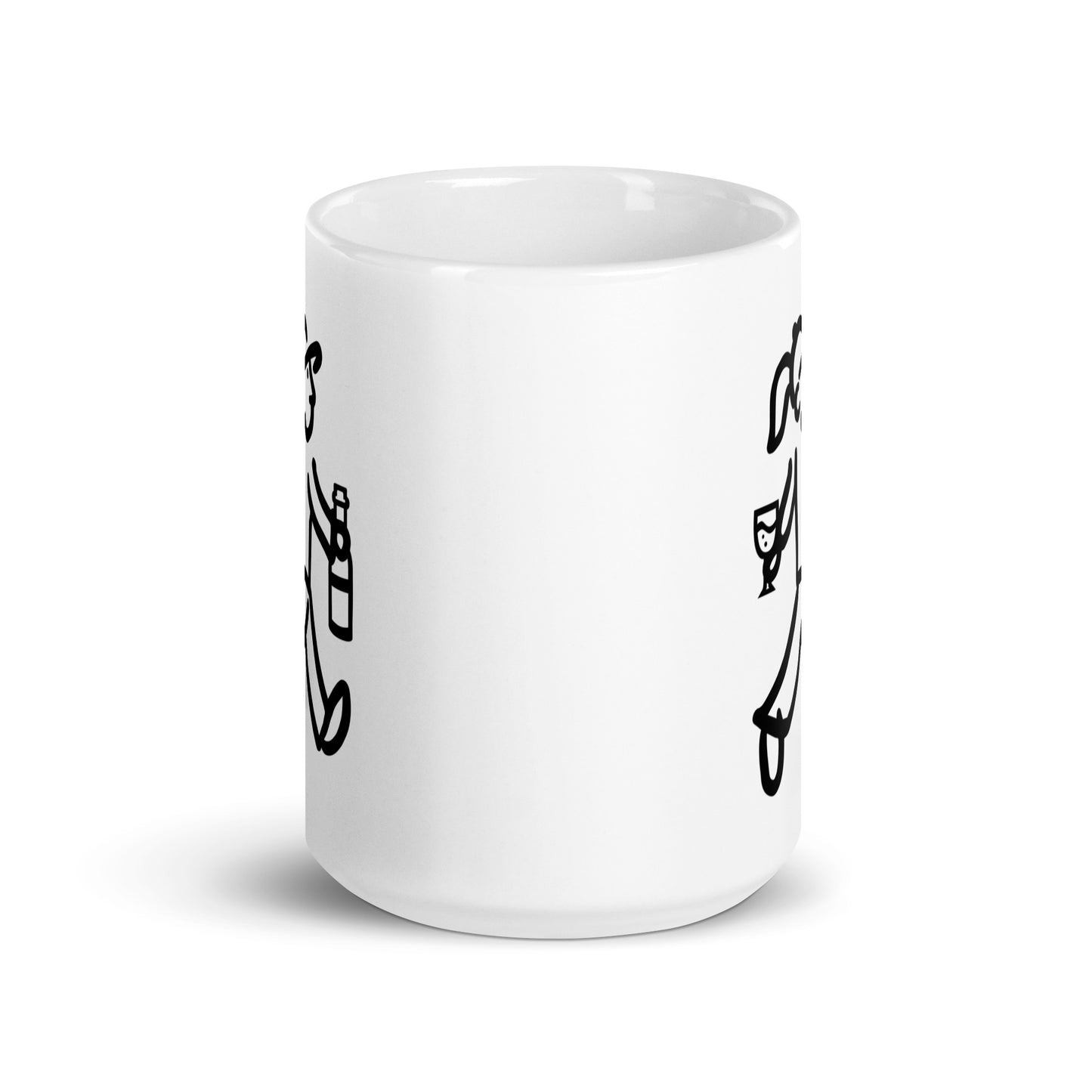 Walking Woman goes Wine Tasting Coffee Mug - White Glossy Mug