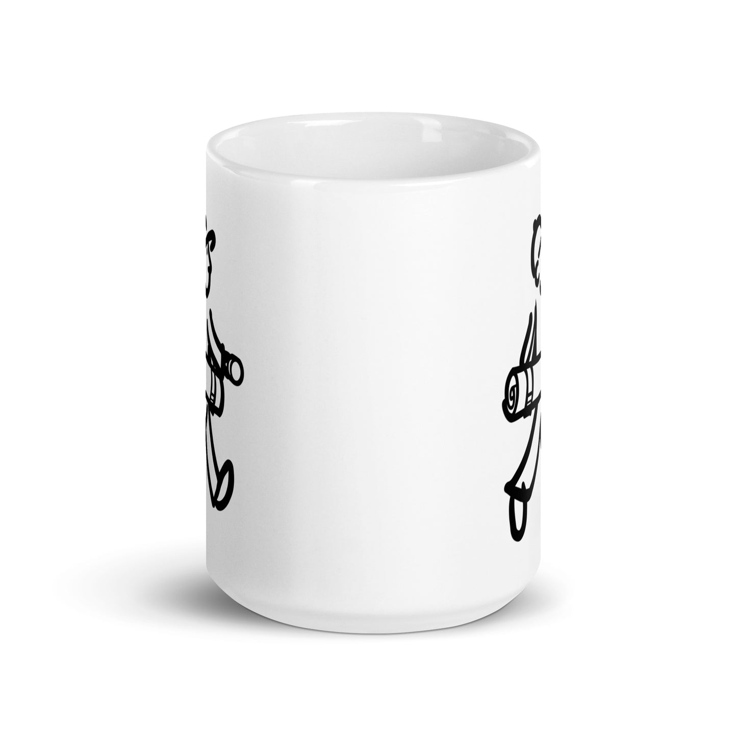 Walking Man does Yoga Coffee Mug - White Glossy Mug