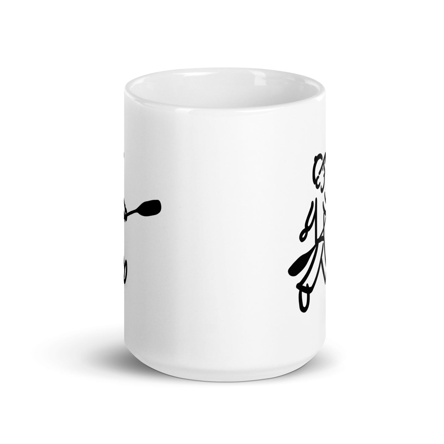 Walking Man goes Kayaking Coffee Mug - White Glossy Mug