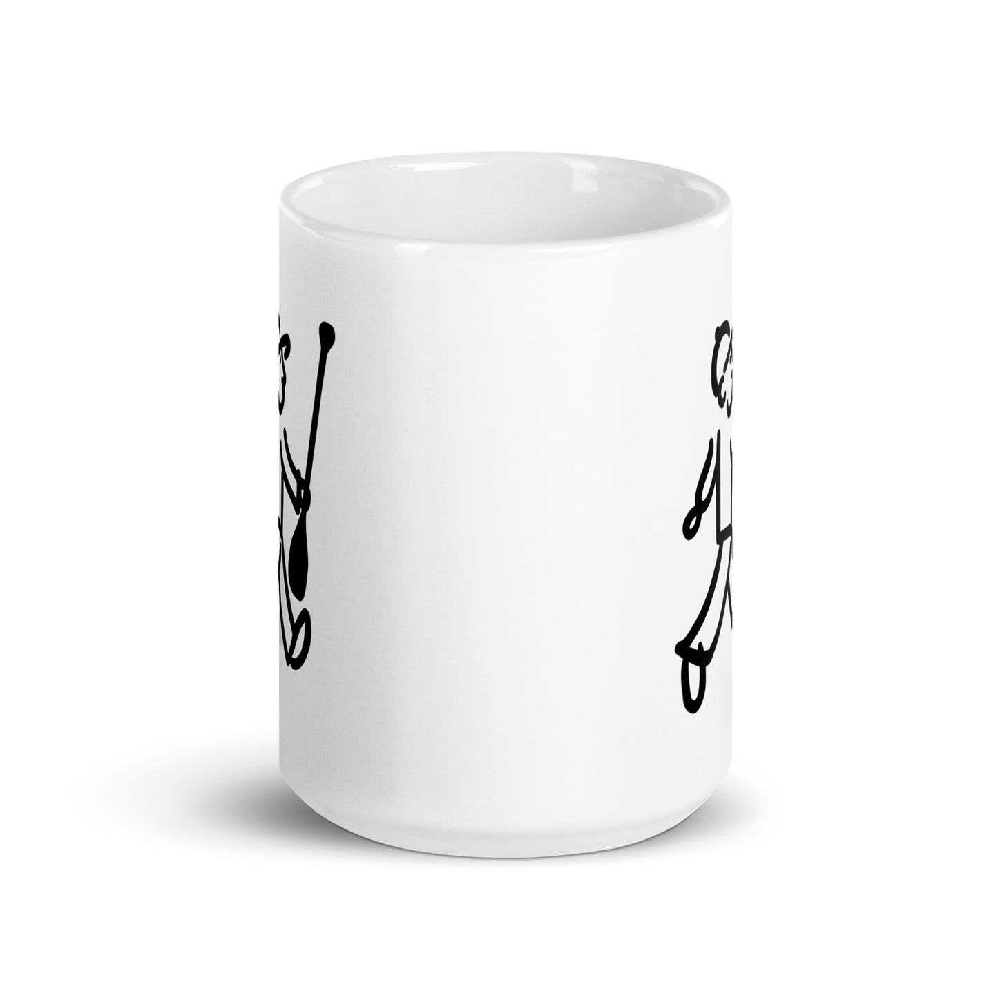 Walking Man goes Paddling Coffee Mug - White Glossy Mug