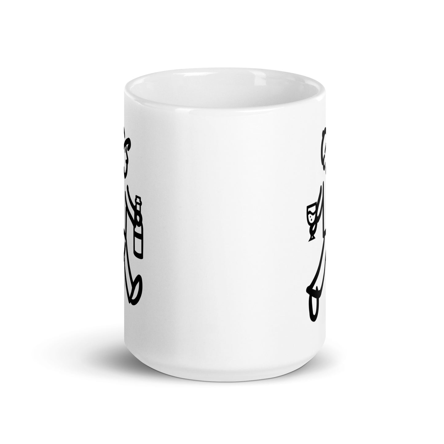 Walking Man goes Wine Tasting Coffee Mug - White Glossy Mug