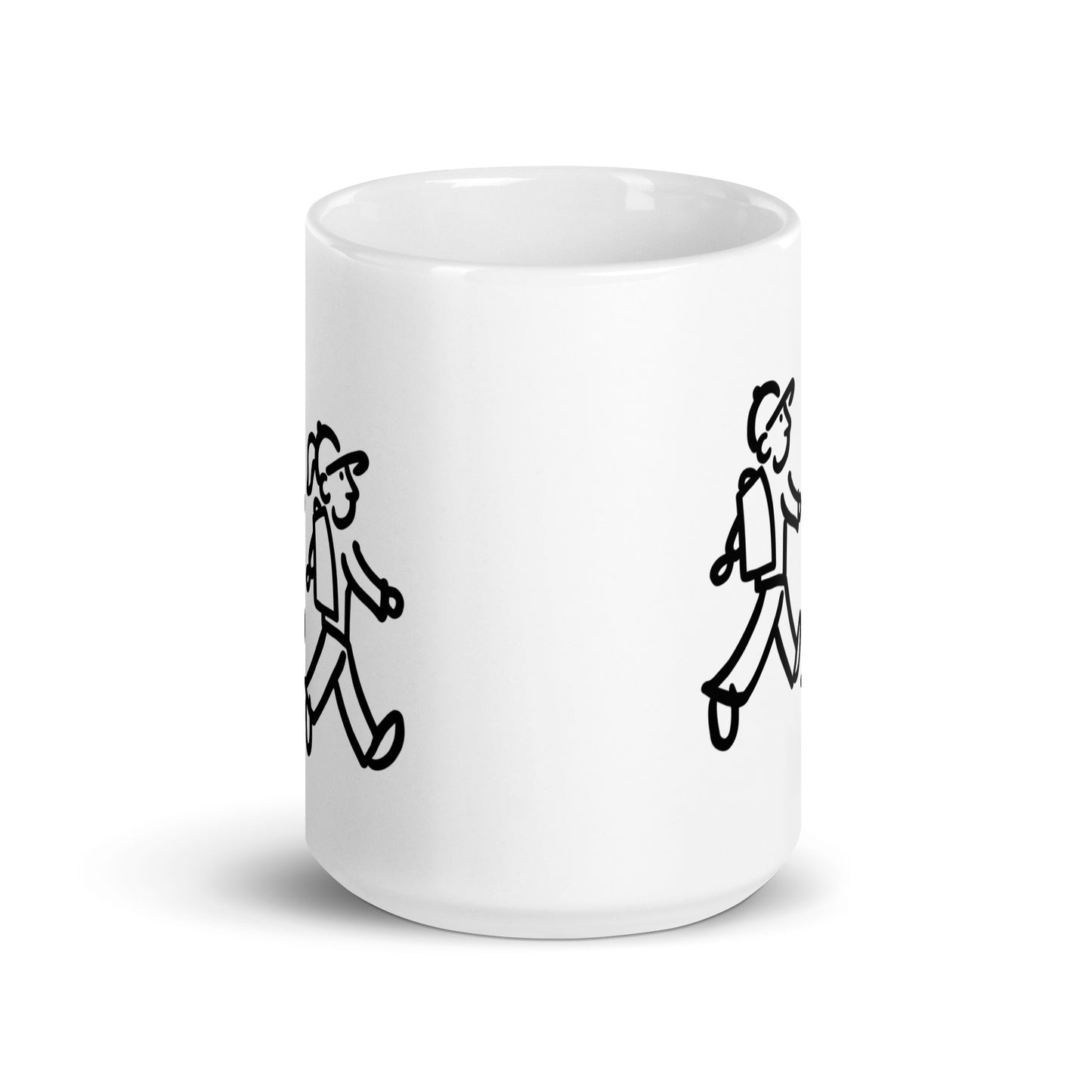 Walking Man and Walking Woman Take A Hike Coffee Mug - White Glossy Mug