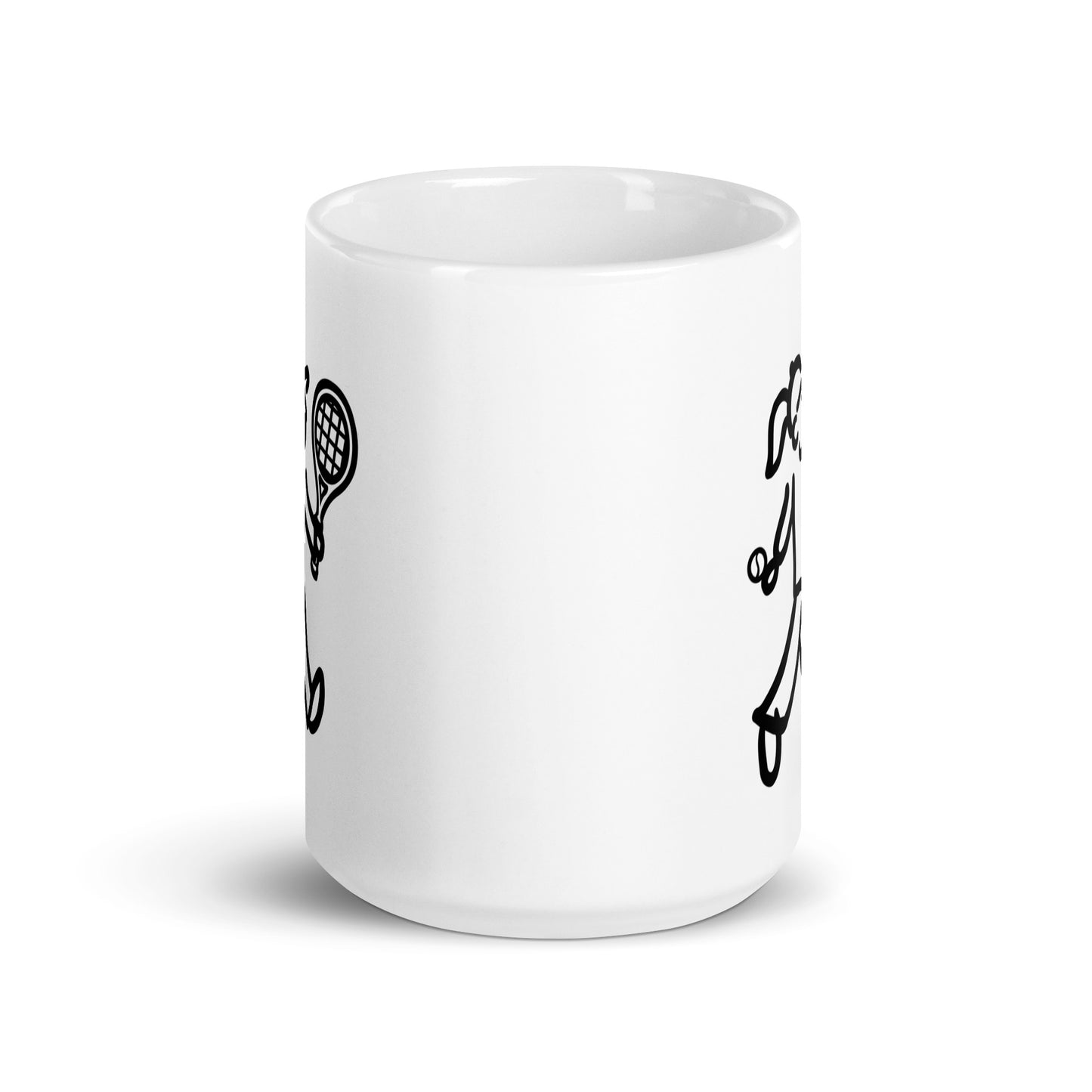 Walking Woman Plays Tennis Coffee Mug - White Glossy Mug