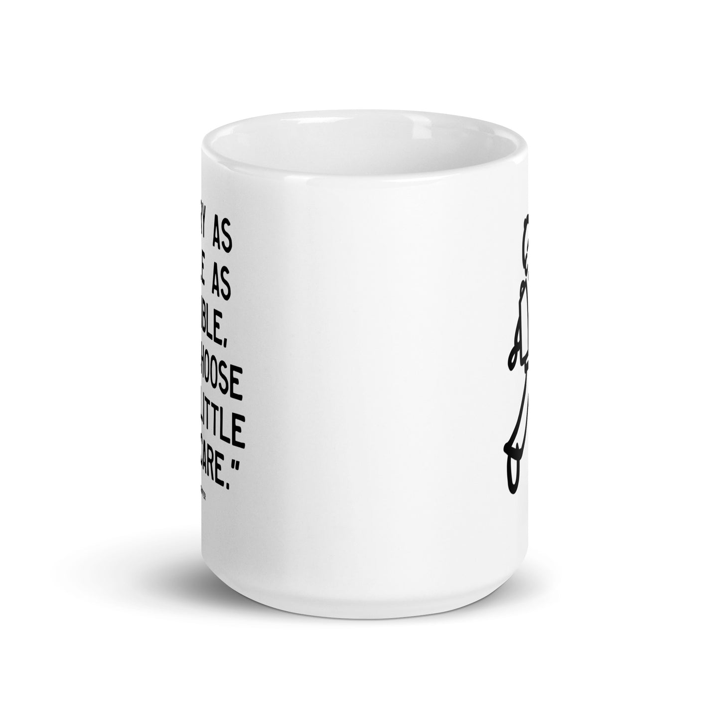 Walking Man Little with Care Quoted Mug - White Glossy Mug