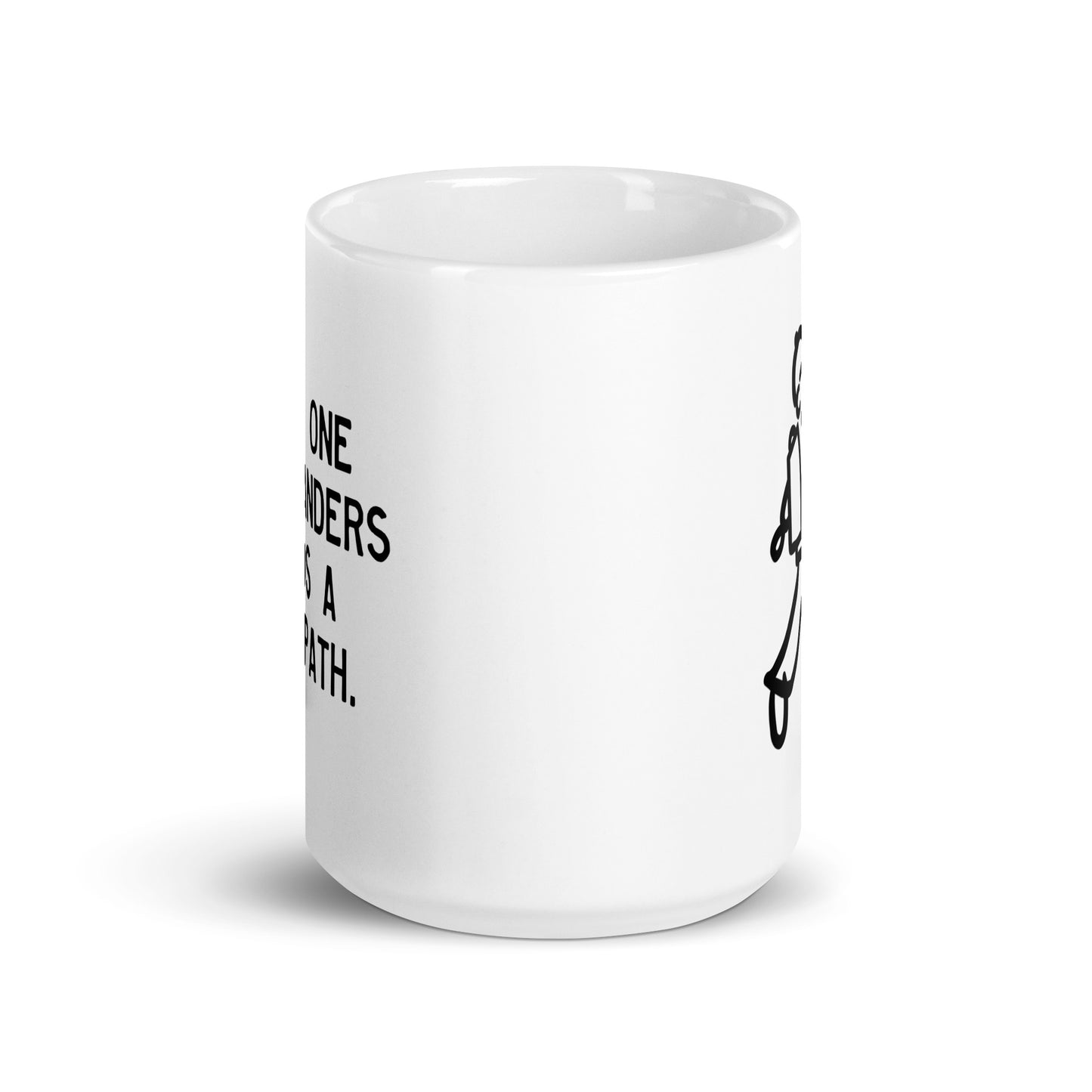 Walking Man Find Wonders Quoted Mug - White Glossy Mug