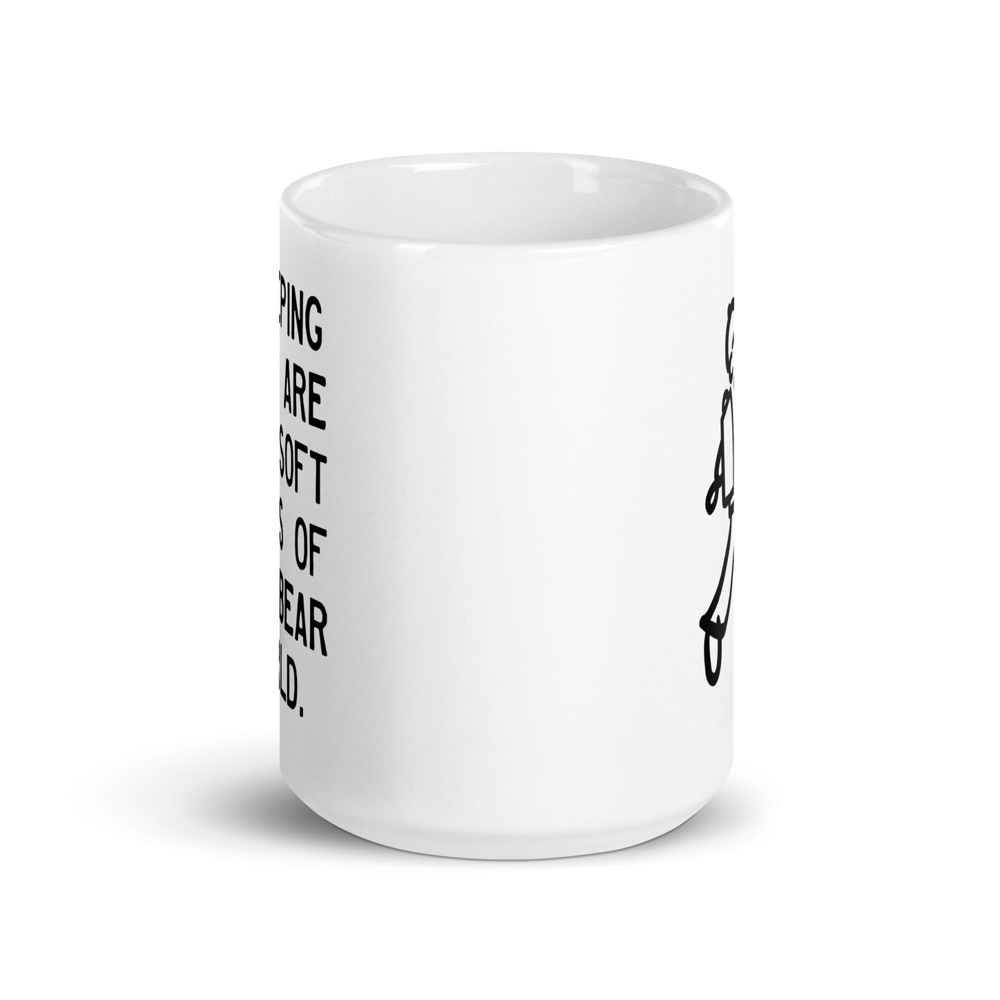 Walking Man Bear World Quoted Mug - White Glossy Mug