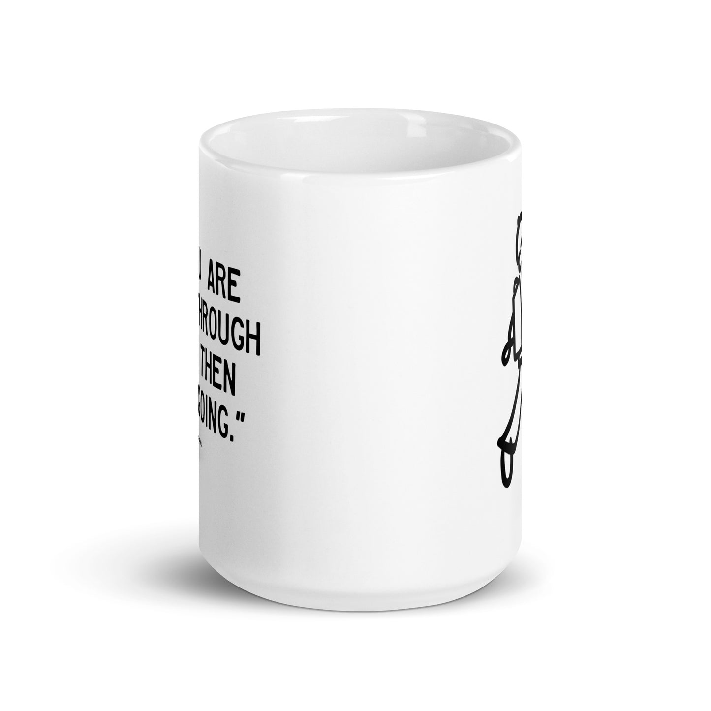 Walking Man Keep Going Quoted Mug - White Glossy Mug