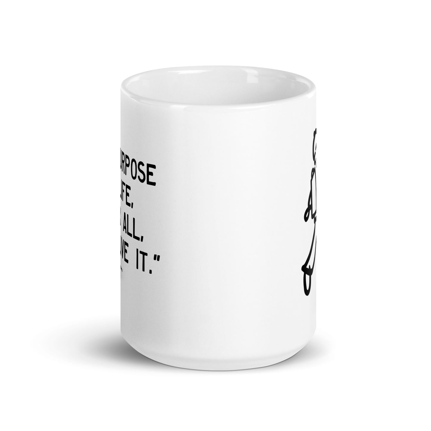 Walking Man Hiking Happiness Quoted Mug - White Glossy Mug