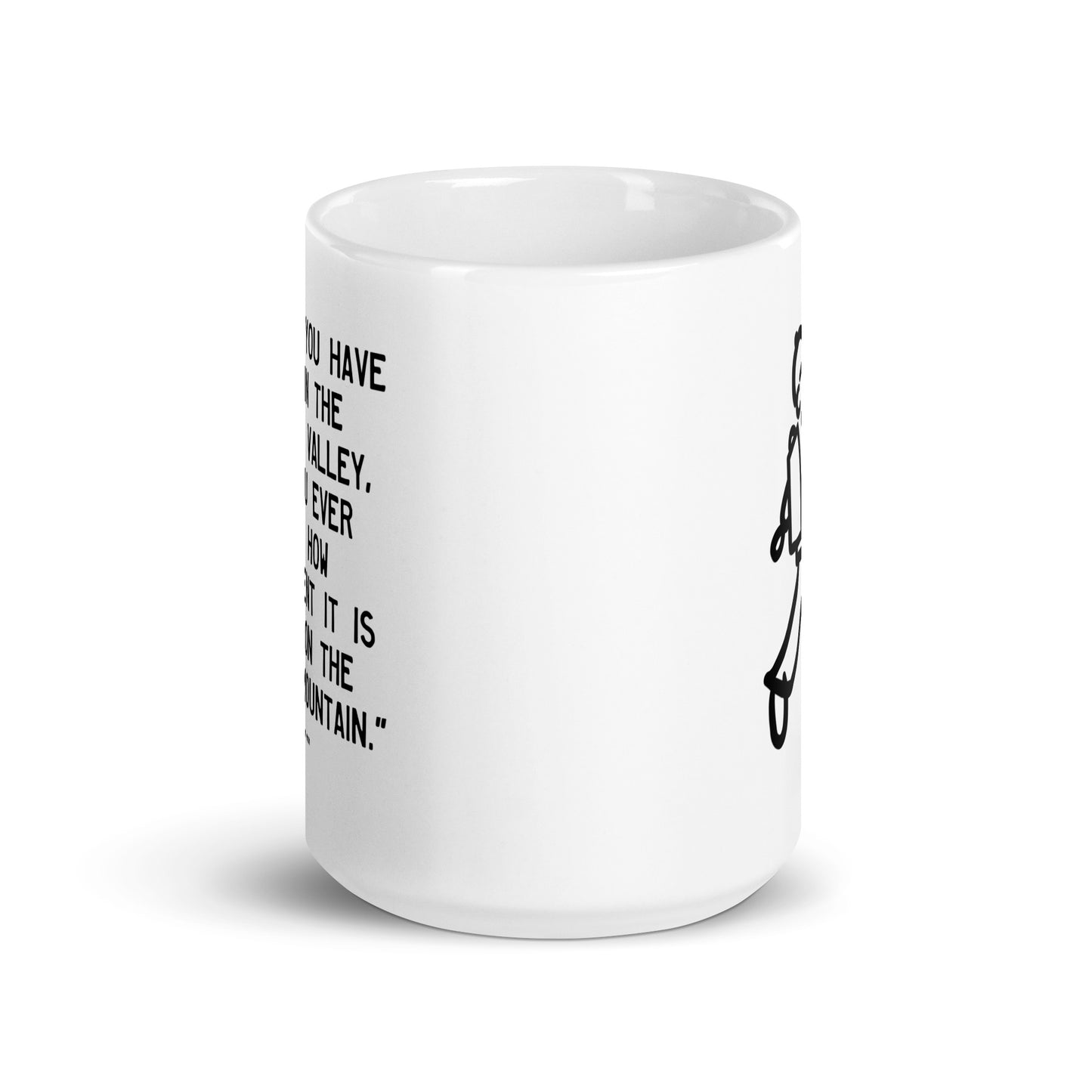 Walking Man Highest Mountain Quoted Mug - White Glossy Mug