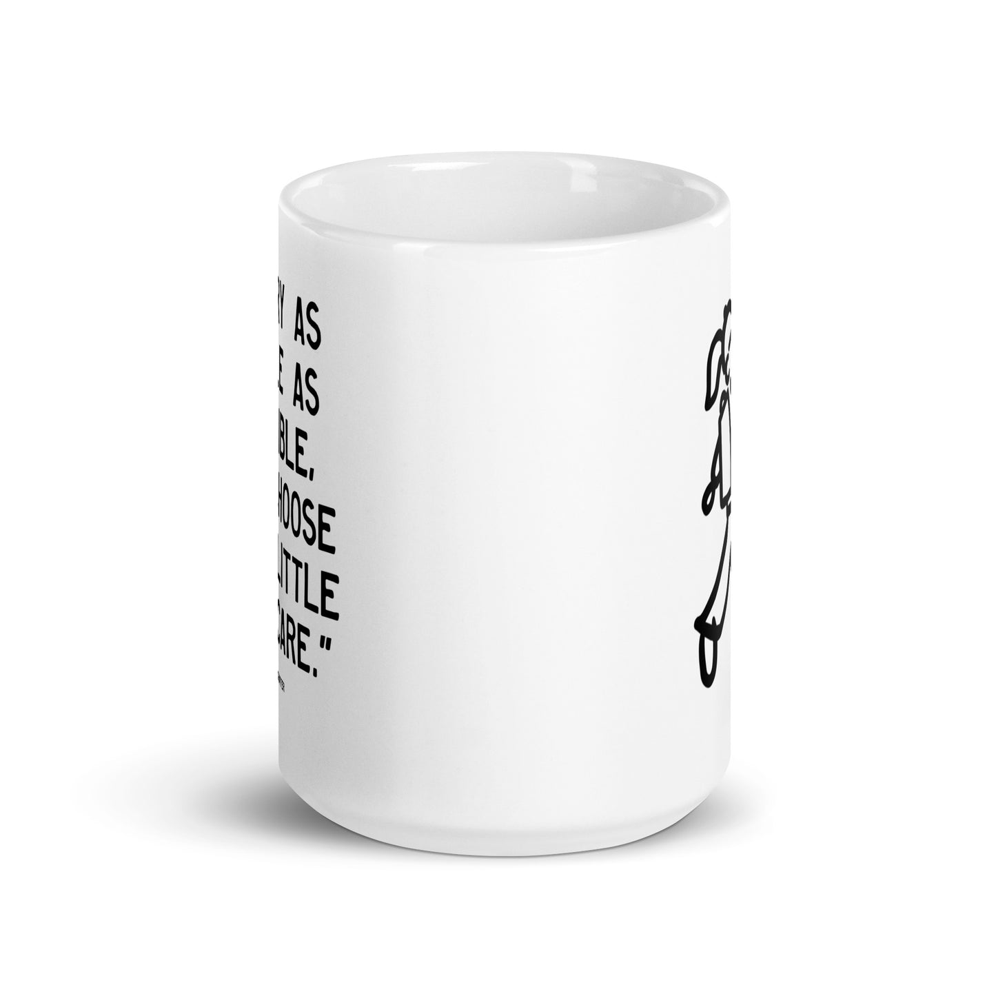 Walking Woman Little with Care Quoted Mug - White Glossy Mug